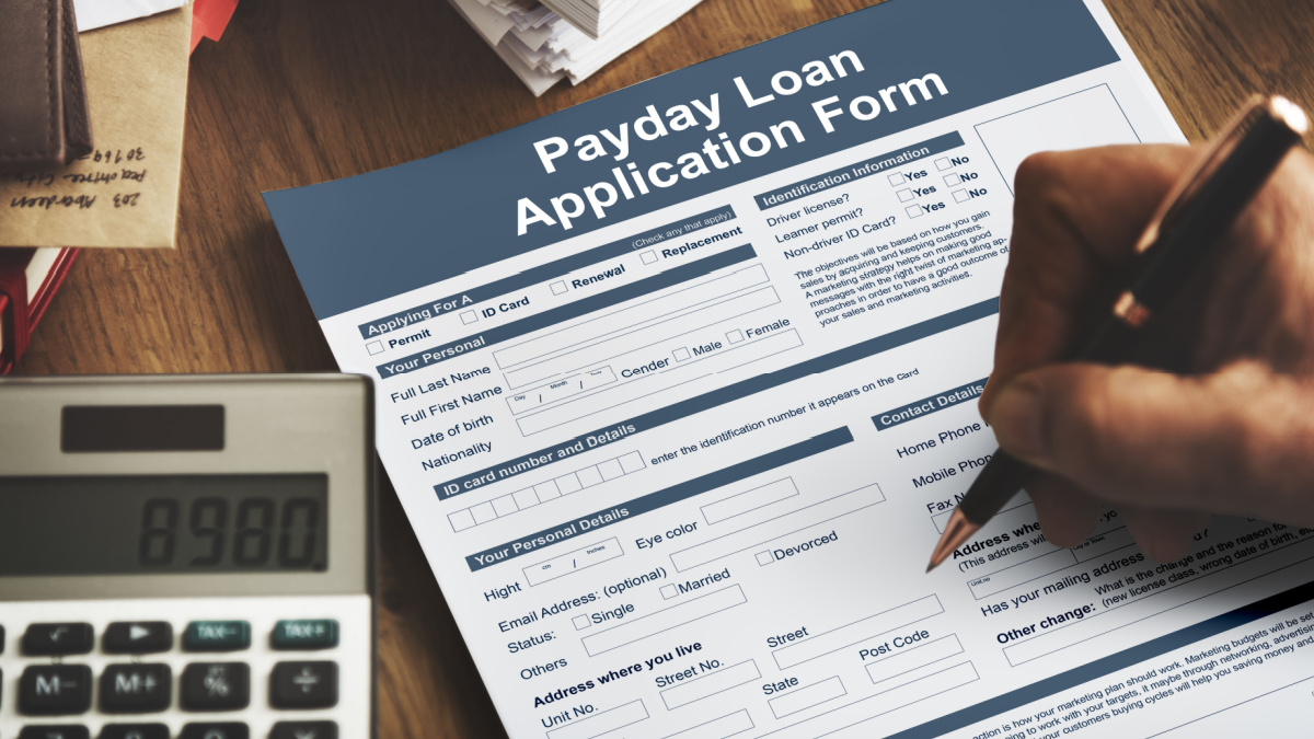 Payday Loan Application Form Salary Debt Concept.