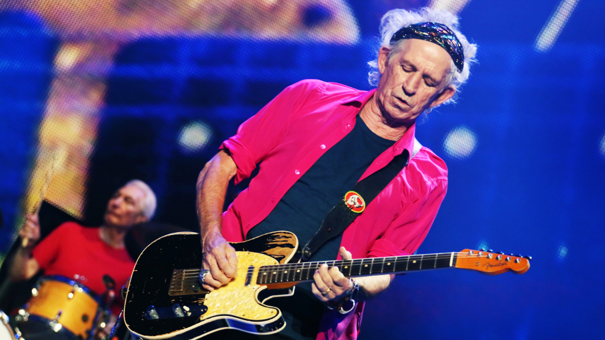 Keith Richards of English rock band The Rolling Stones performs at the concert of their world tour, 14 On Fire.