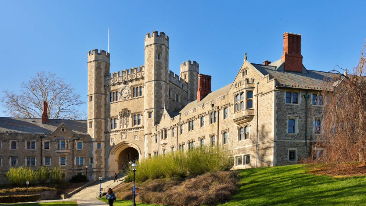 Princeton University on a sunny afternoon. Princeton University is a Private Ivy League University in New Jersey, USA and ranked as best university in USA.