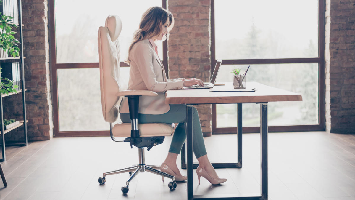 Profile side view portrait of her she nice-looking attractive lovely charming mature lady working on new project start-up at industrial loft style brick interior indoors work place station