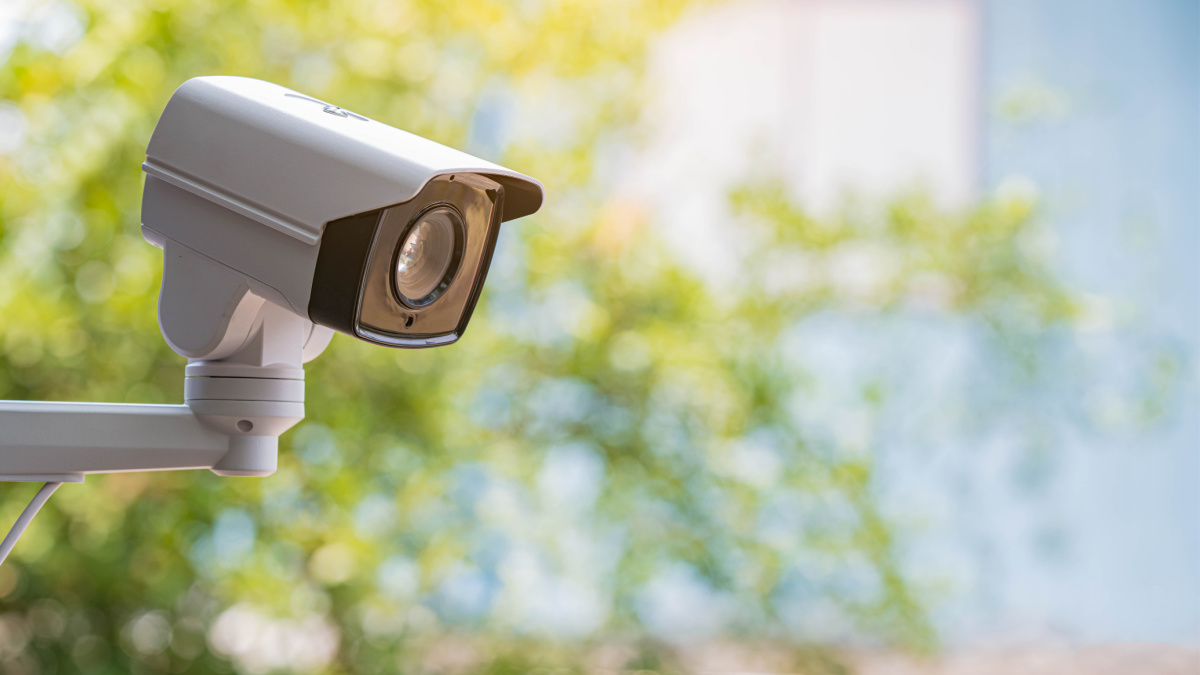 IP CCTV camera install by have water proof cover to protect camera with home security system concept.