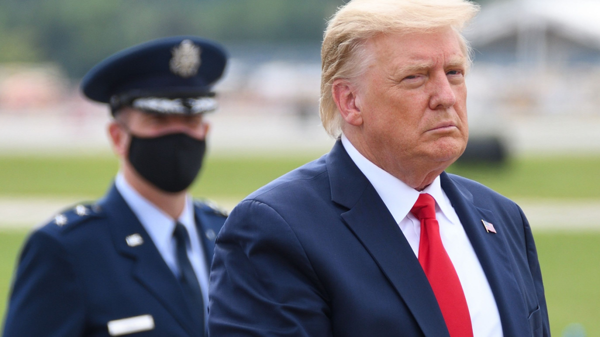 MARIETTA, GA- SEPTEMBER 25, 2020: President Donald Trump walks to 