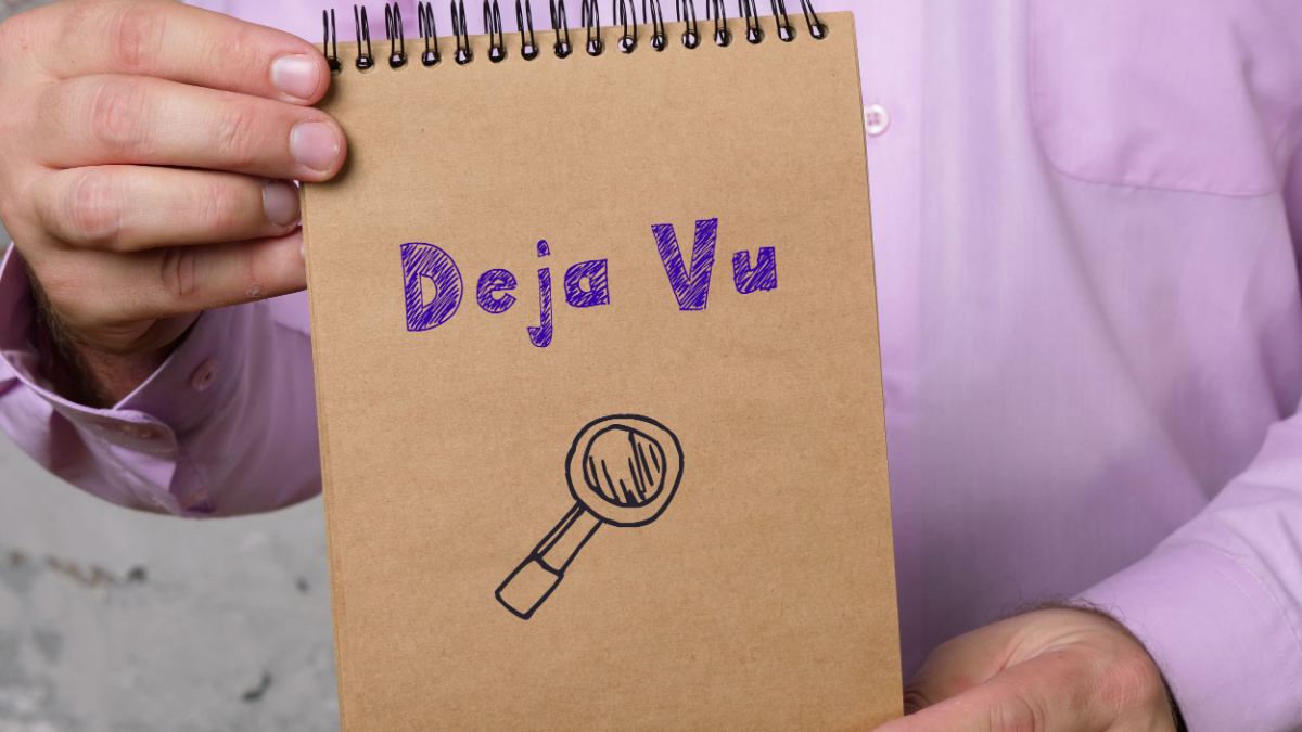 Business concept about Deja Vu with sign on the sheet.