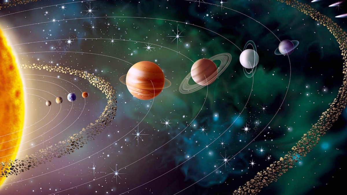 Nine planets of solar system