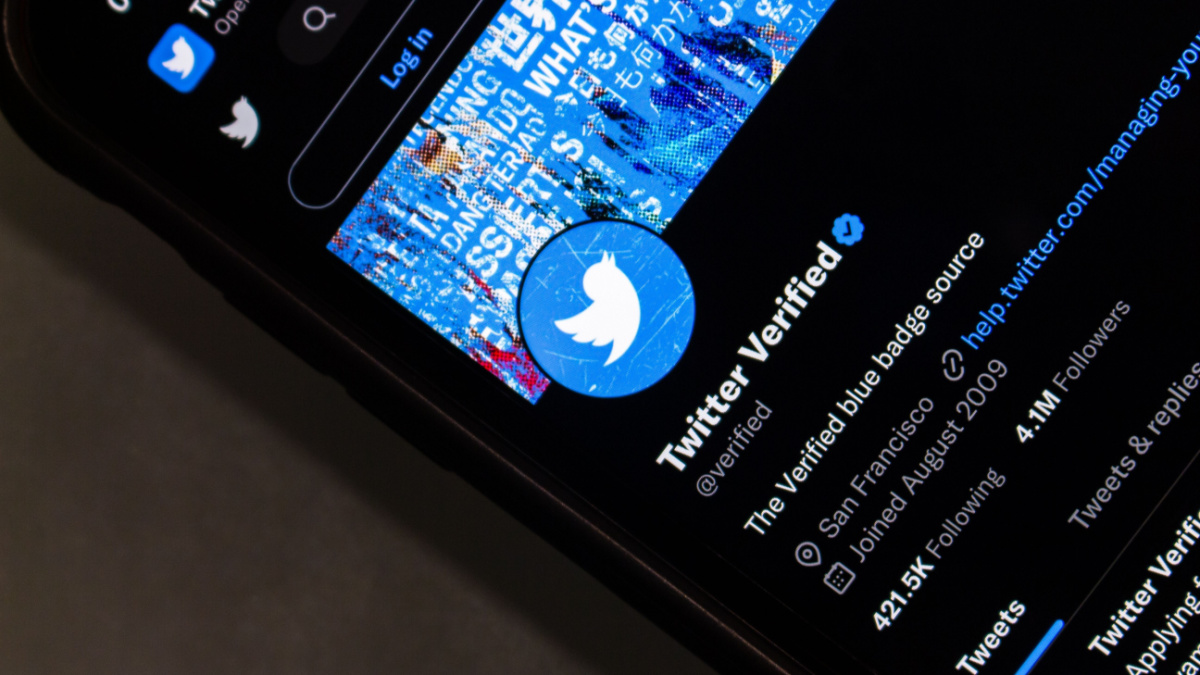 Twitter Verified account in Twitter website seen in an iPhone screen.