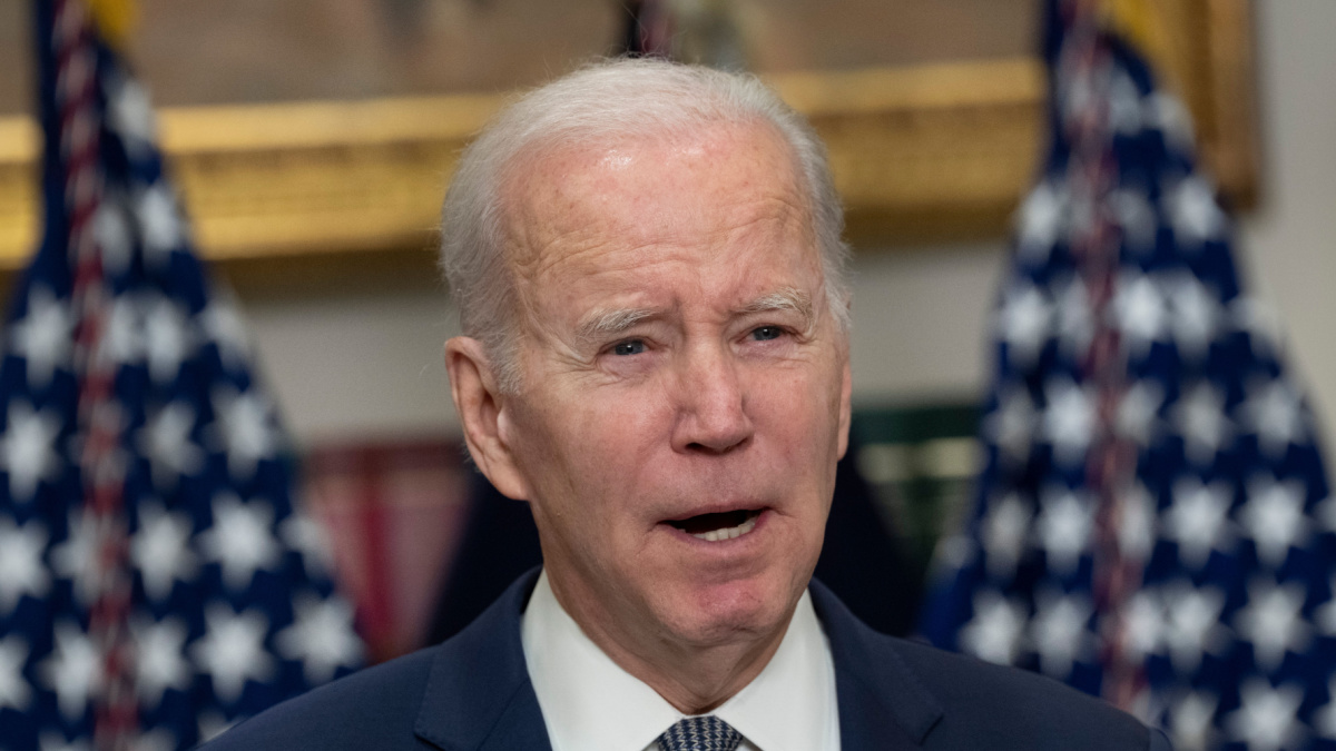 Washington, DC US - Mar 13, 2023: US President Joe Biden speaks on the US banking system after the collapse of Silicon Valley Bank. Credit: Chris Kleponis - CNP.