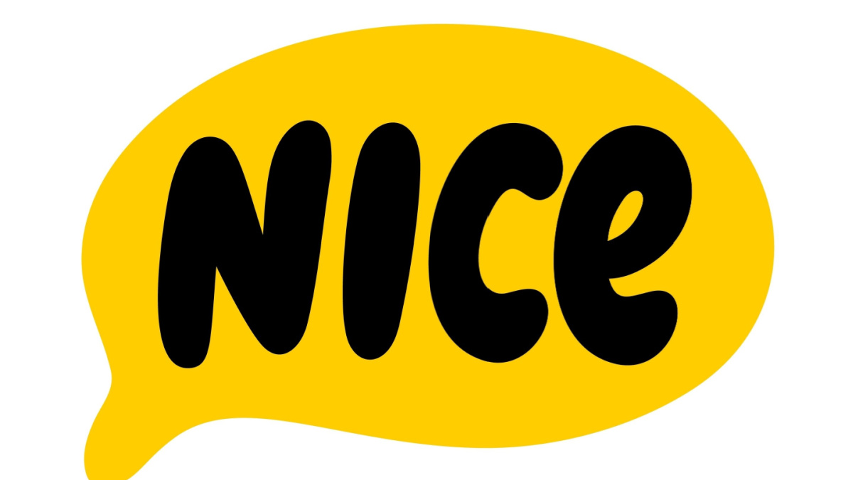 NICE speech bubble. Nice text Vector illustration. Word in a text box.