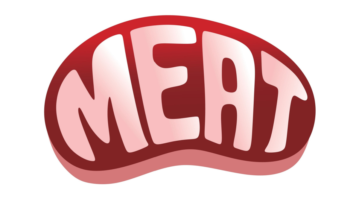 creative design of word meat and meat vector.