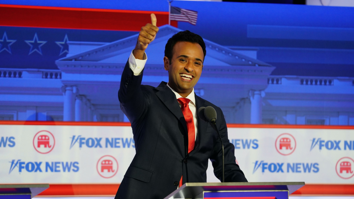 Vivek Ramaswamy American entrepreneur participated in the 2024 Republican Presidential debate.