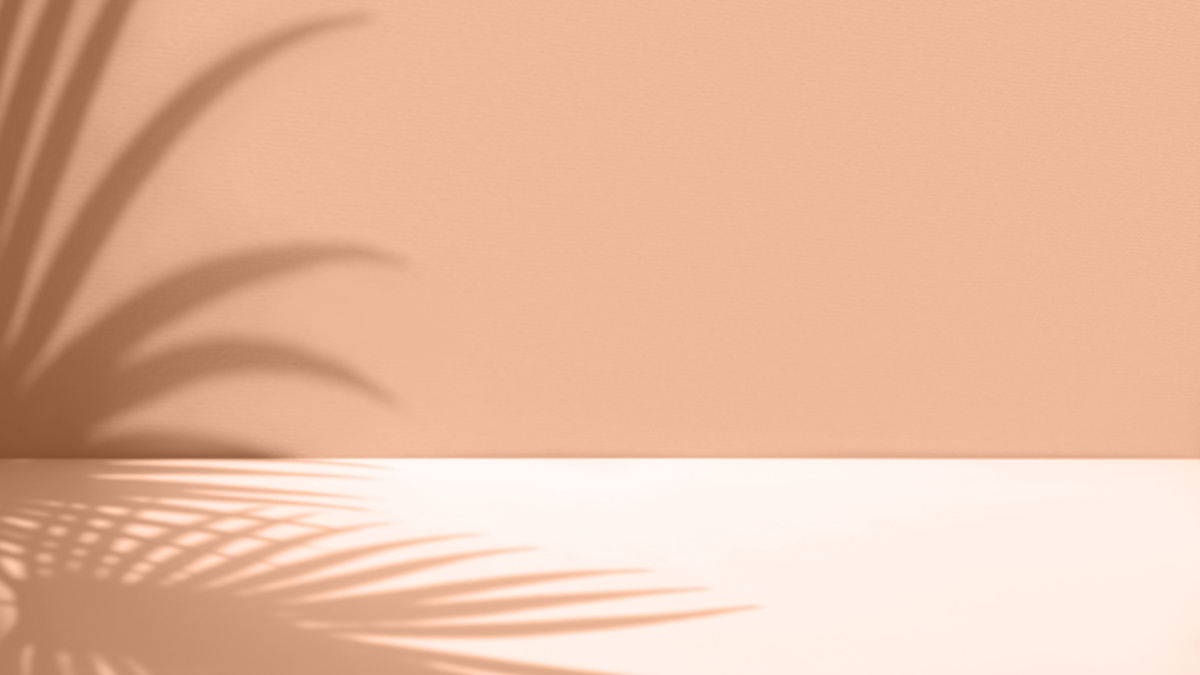 Minimal abstract background with shadow of tropical palm leaves.