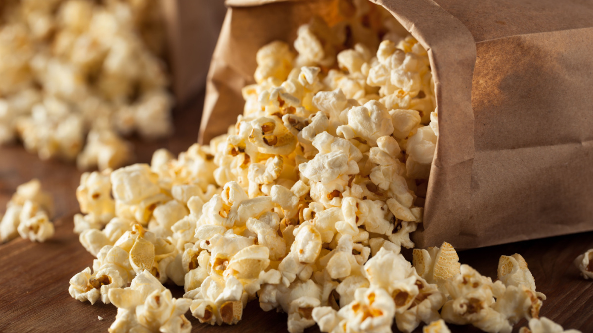 Homemade Kettle Corn Popcorn in a Bag.