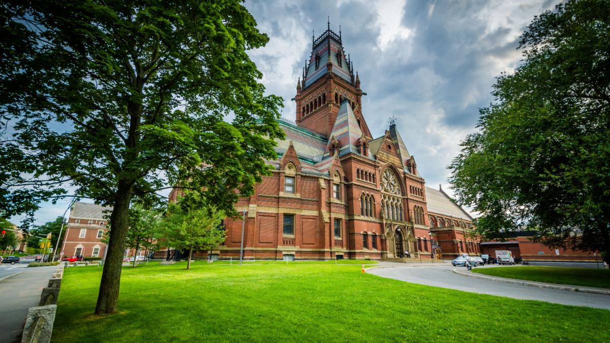 The Harvard Memorial Hall, at Harvard University, in Cambridge, Massachusetts.