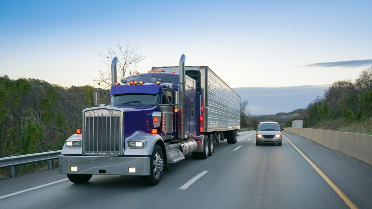 18 wheeler truck on highway