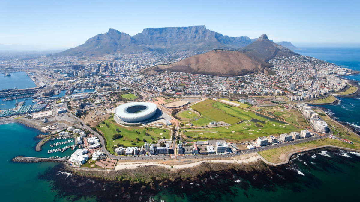 overall aerial view of Cape Town, South Africa