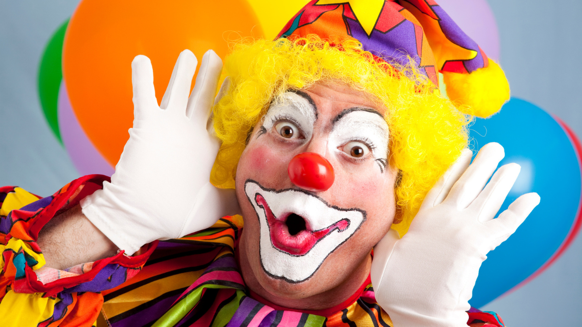 Clown Makes Funny Face .