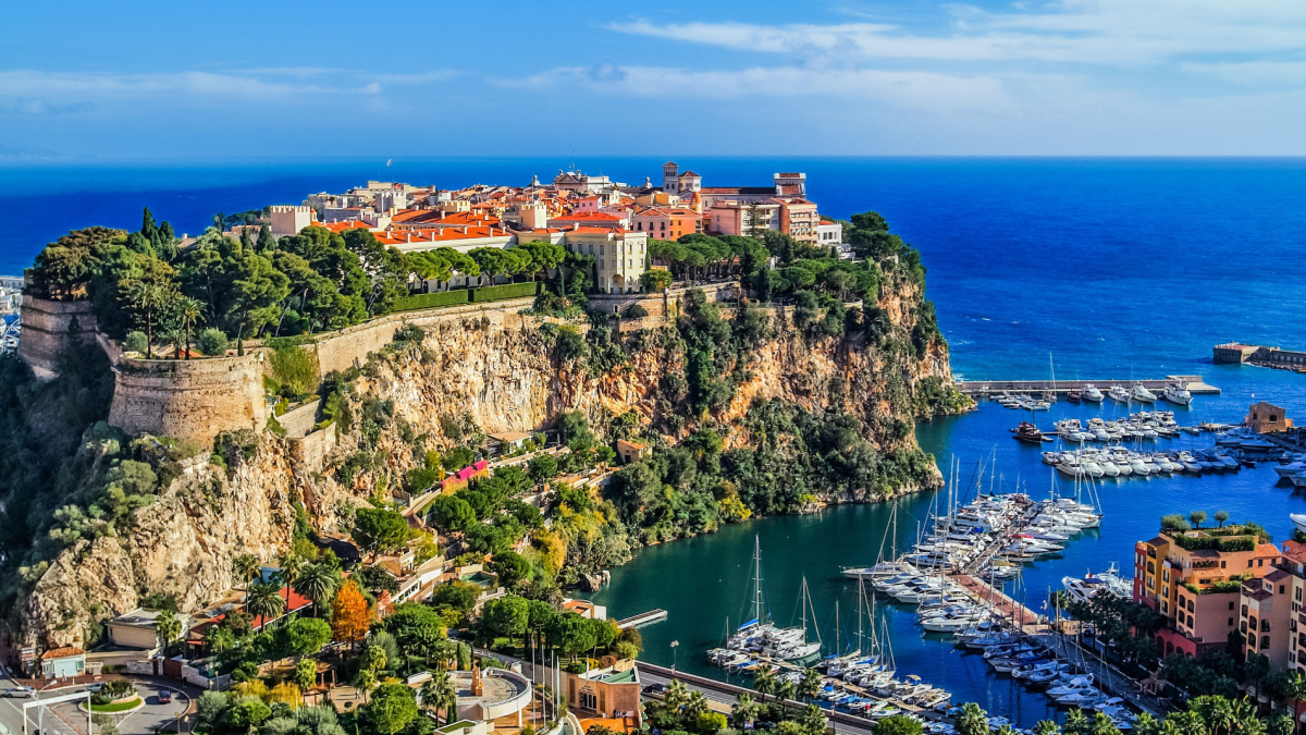 the rock the city of principaute of monaco and monte carlo in the south of France