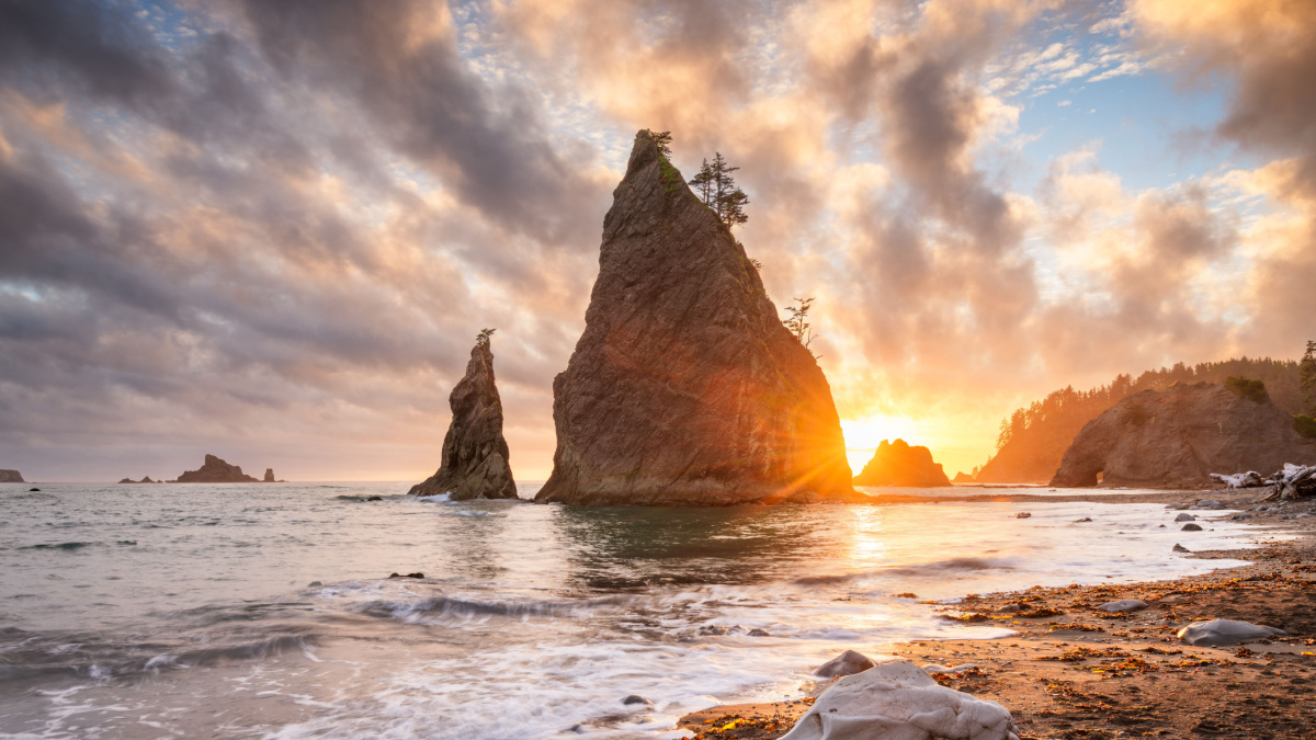 Olympic National Park, Washington, USA at Rialto Beach.