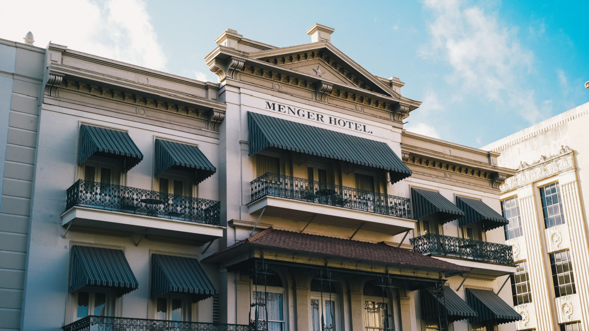 The Menger Hotel, a Famous Historical Hotel in Downtown San Antonia, TX, United States.