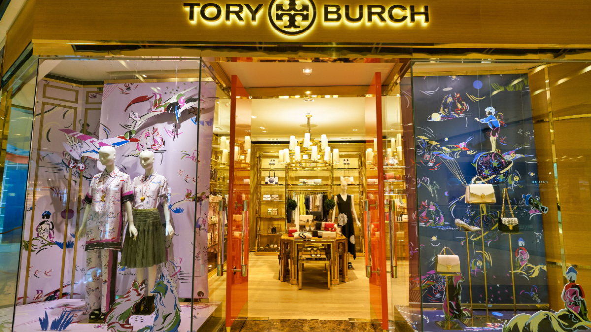 entrance to Tory Burch store at ifc mall in Hong Kong.