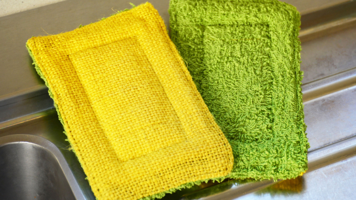 Reusable zero waste washable biodegradable kitchen dish sponges