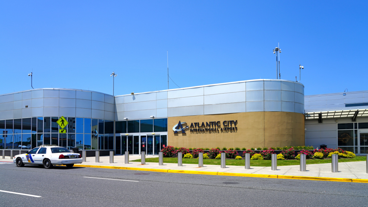 View of the Atlantic City International Airport (ACY) on the Jersey Shore in New Jersey, United States.