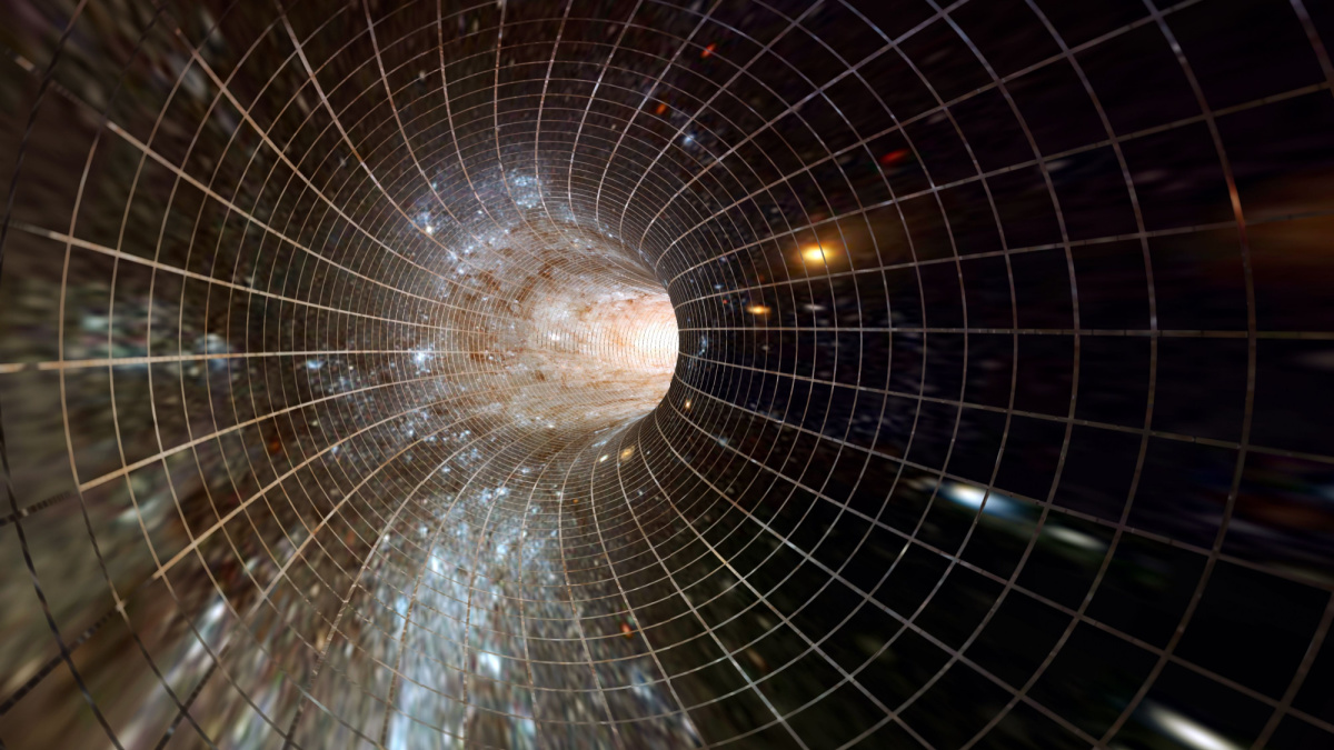 Across the universe. Traveling in space. Time travel. Elements of this image furnished by NASA.