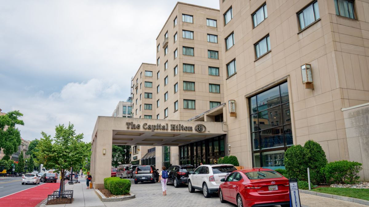 The Capital Hilton, originally named the Hotel Statler, is a historic hotel located two blocks from the White House.