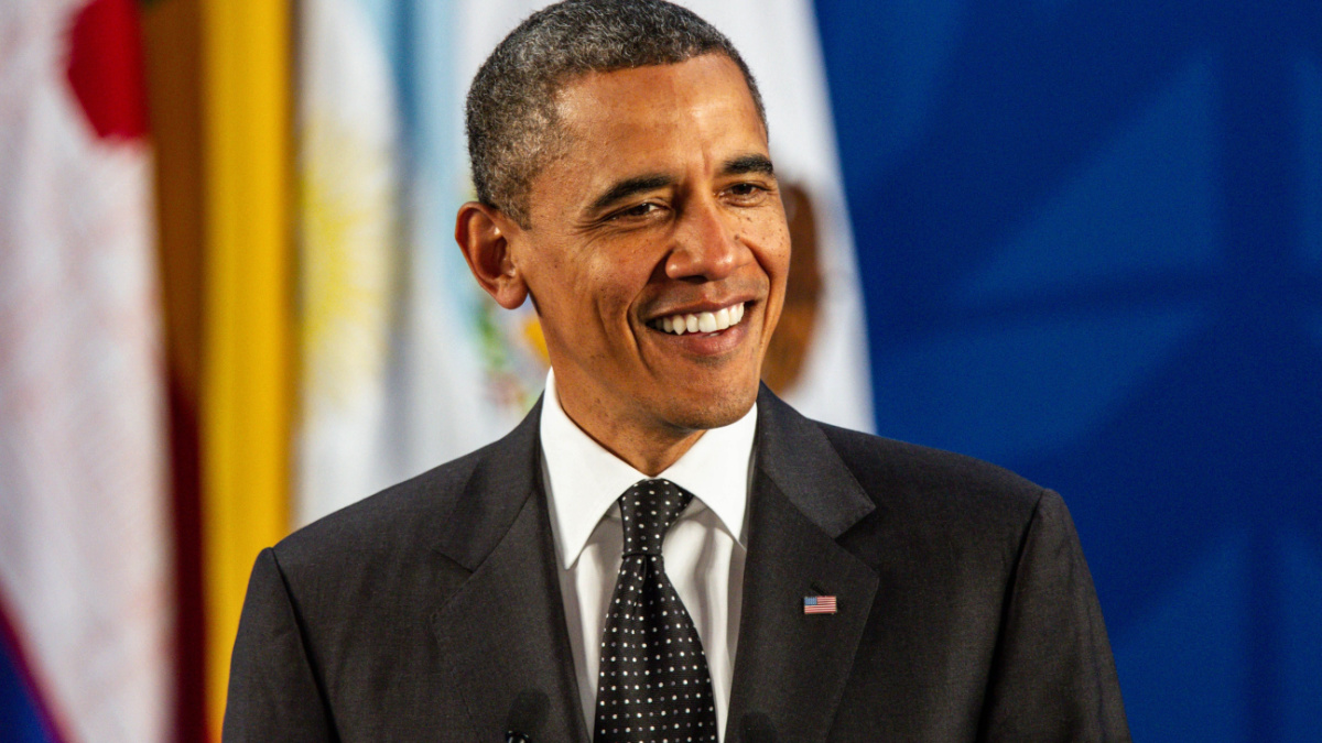 The President of the United States of America Barack Obama at a press conference at the G20 meeting in 2013.