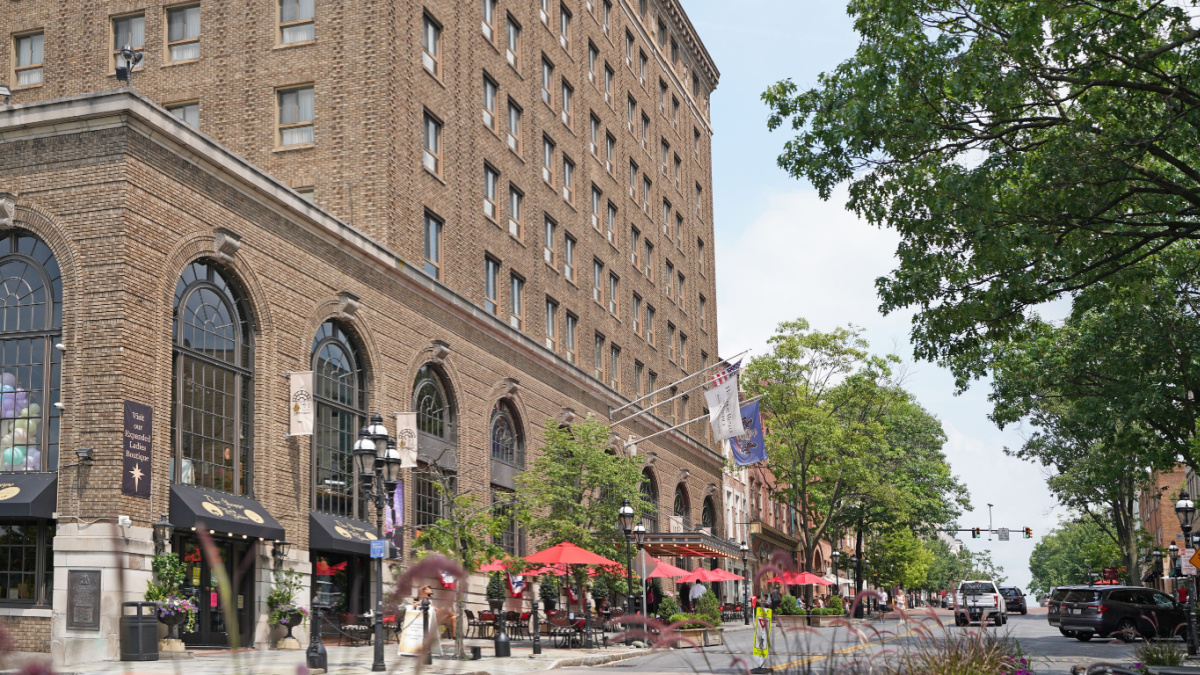 The historic Hotel Bethlehem on Main St in the heart of downtown