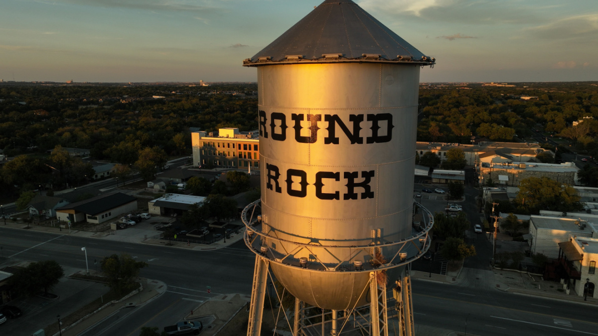 Old Water Tower in Round Rock, Texas USA.