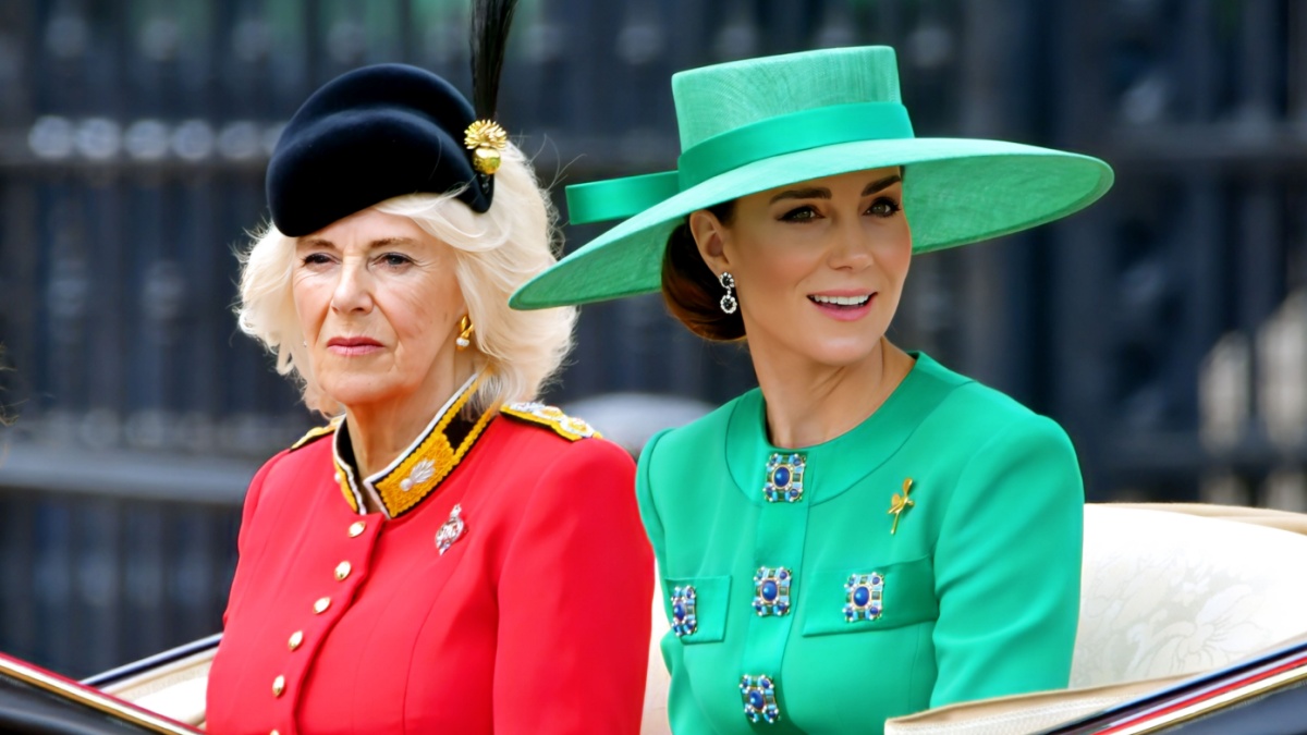 Westminster, London - June 17th 2023 Queen Camilla and the Princess of Wales return to Buckingham Palace after the Trooping the Colour.