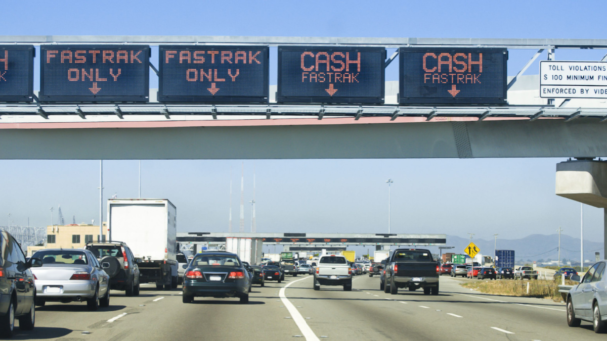 Traffic approaching Bay Bridge Toll Plaza, San Francisco