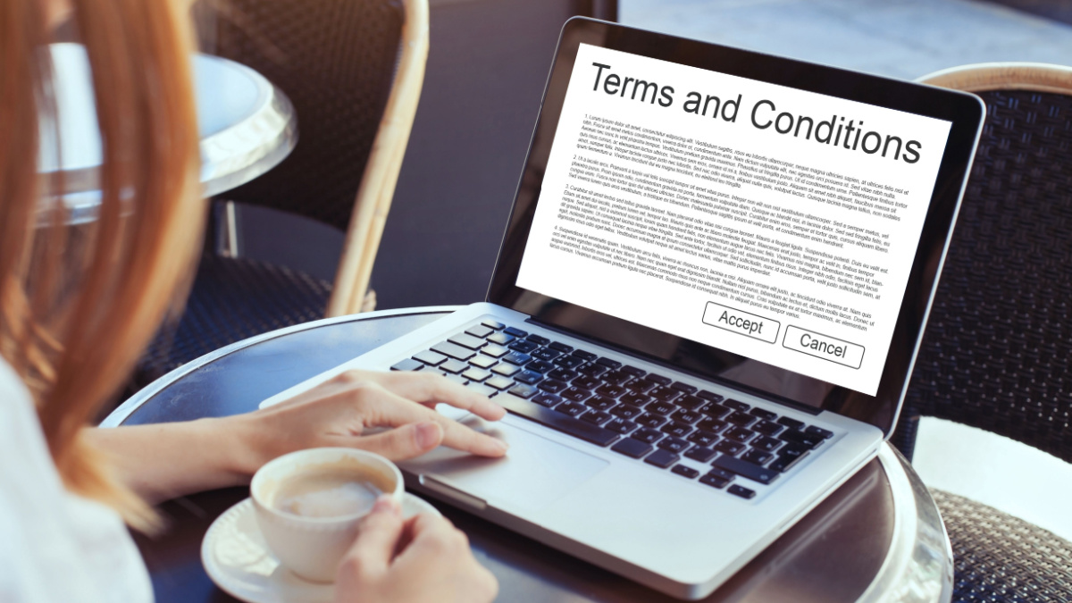 terms and conditions, website cookies, concept on the screen of computer