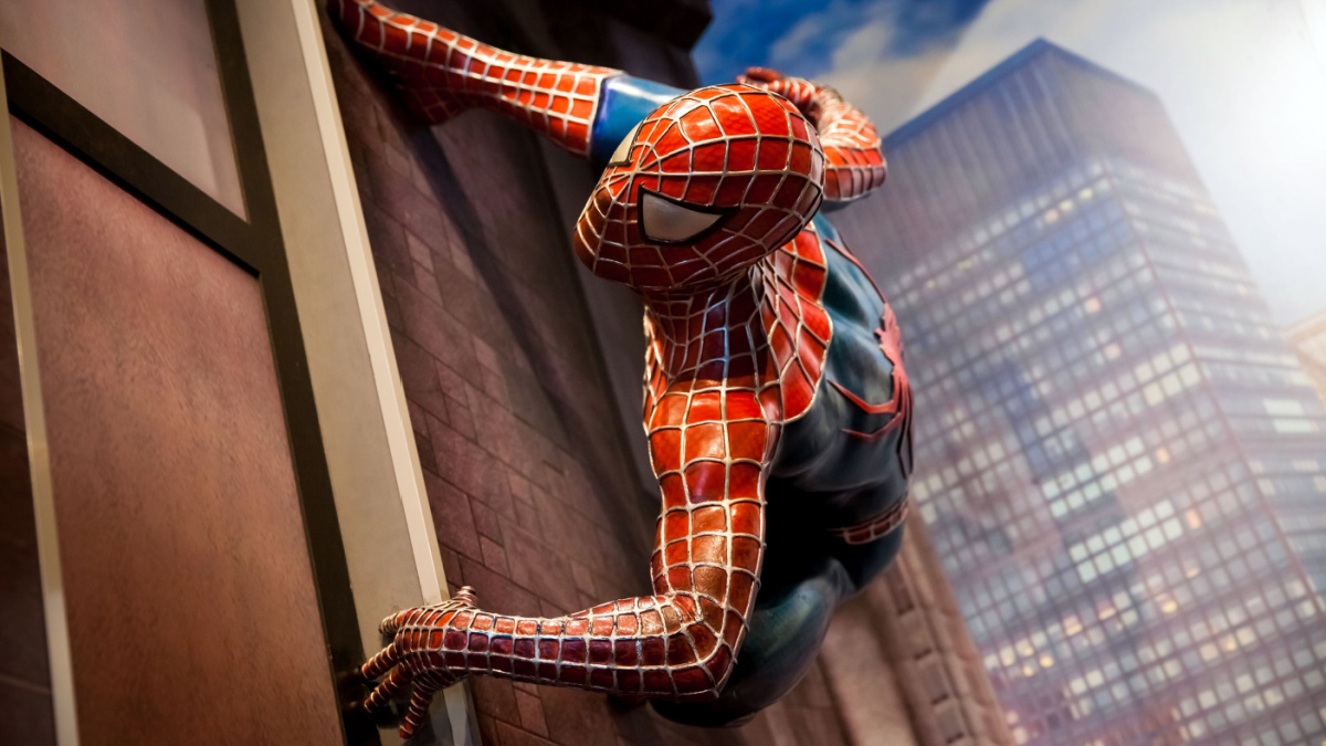 Spiderman Marvel comics in Madame Tussauds Wax museum in Amsterdam, Netherlands