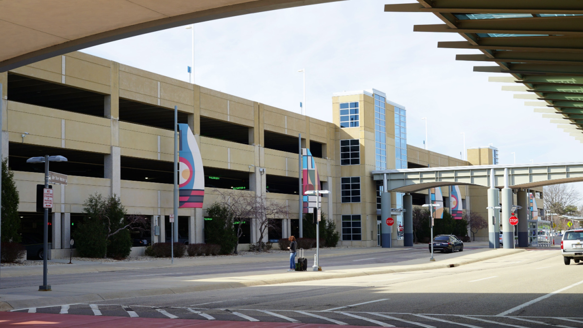 View of the Dane County Regional Airport (MSN) serving Madison, the capital of Wisconsin. MSN serves American Airlines, Delta Air Lines, Frontier Airlines and United Airlines.