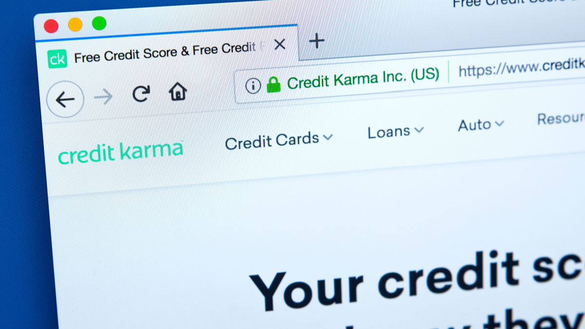 homepage of the official website for Credit Karma - the American personal finance company, on 15th January 2018.