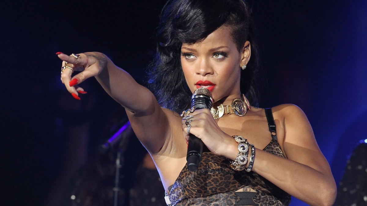 Singer Rihanna performs her 777 secret gig tour at the HMV Forum in Kentish Town in London.