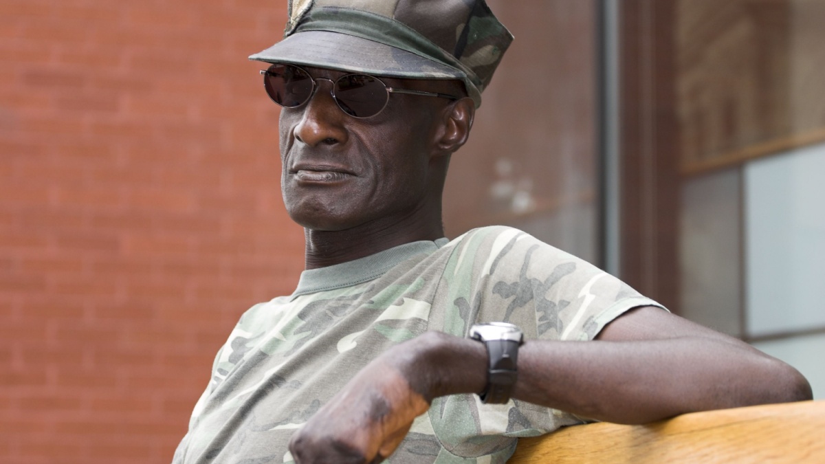 Disabled Vietnam veteran relaxing in Boulder, Colorado.
