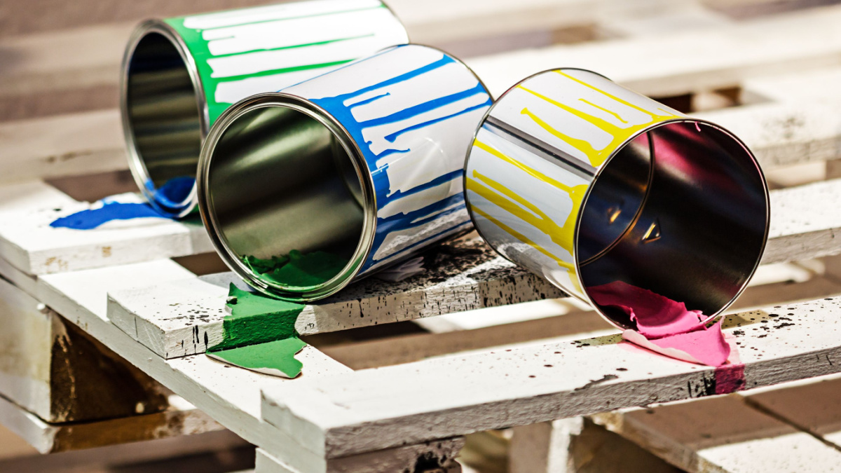 Empty cans of paint