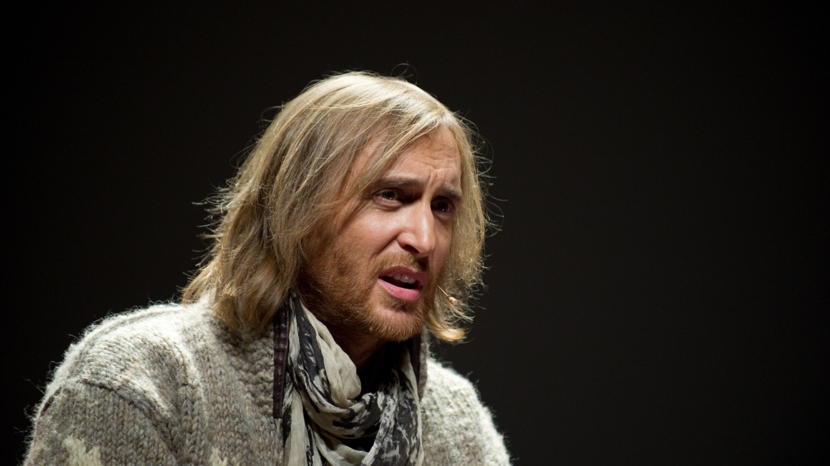 David Guetta giving a conference about music at Midem (music industry trade fair)