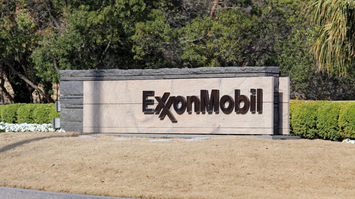 An entrance to the ExxonMobil world headquarters located in Irving, Texas on March 14, 2014. ExxonMobil is the world's largest publicly traded international oil and gas company.