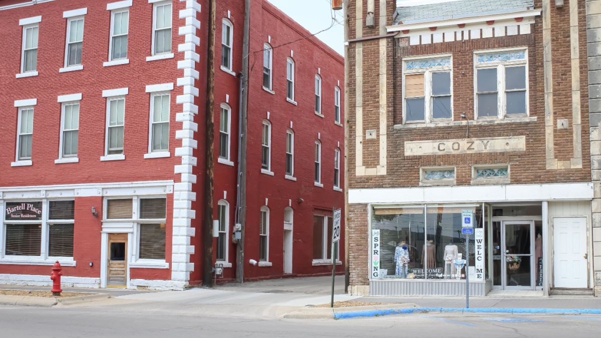 Grand Island, Nebraska United States - June 24 2023: a view of some of the historic buildings in the town