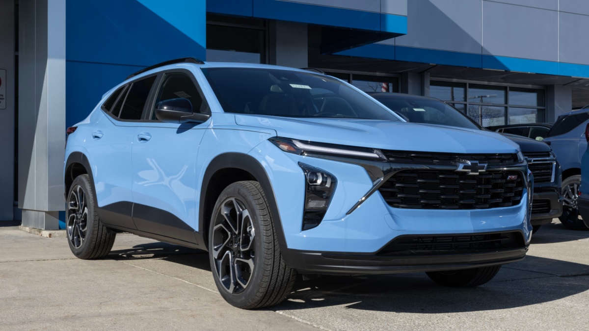 Chevrolet Trax display at a dealership. Chevy offers the Trax in LS, 1RS, LT, 2RS and ACTIV models.