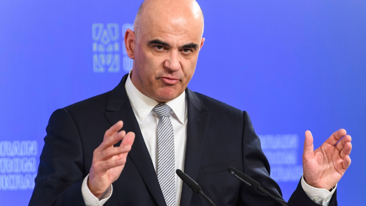 Swiss Confederation President Alain Berset during the international summit on food security Grain from Ukraine in Kyiv, Ukraine, on November 25, 2023