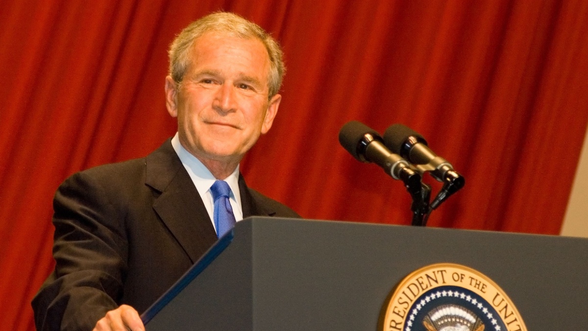 President George W. Bush delivers a speech at his farewell President's Dinner on June 18, 2008 in Washington D.C.
