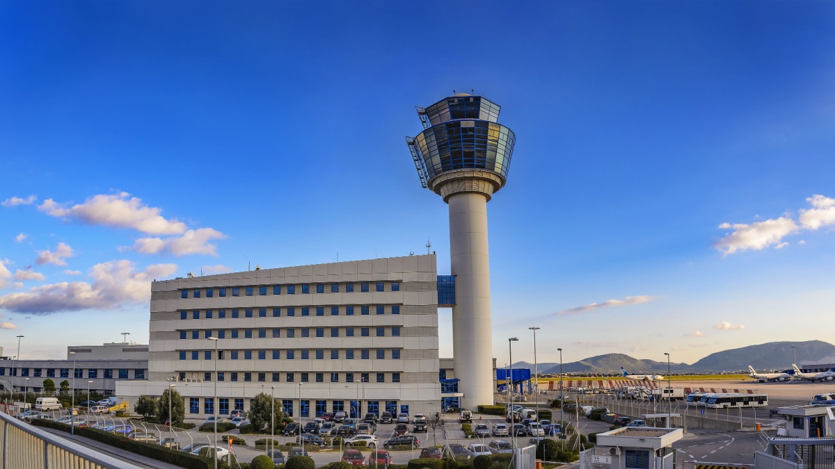 Athens International Airport - Eleftherios Venizelos and air Traffic Control Tower (TWR) in Spata. Attica - Greece
