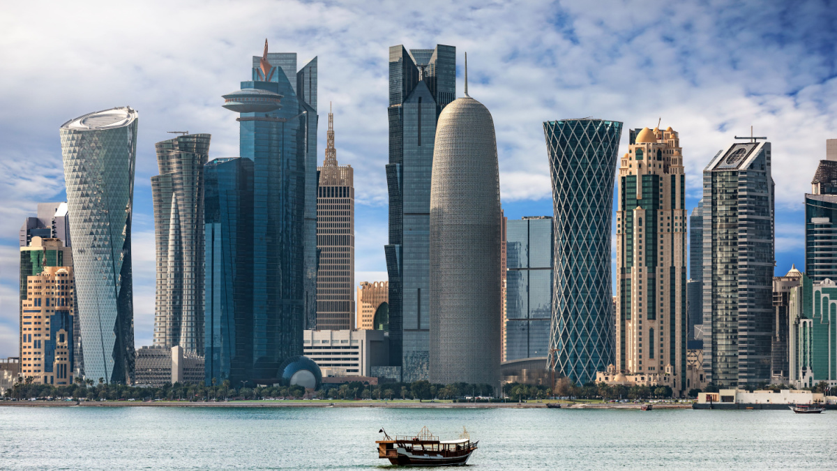 The bay of Doha, Qatar