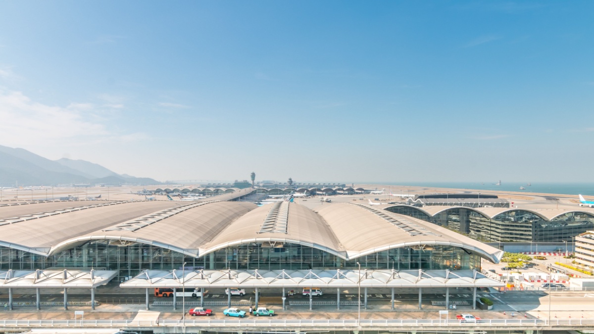 Hong Kong International Airport in Hong Kong, This is one of the busiest airports in the world.