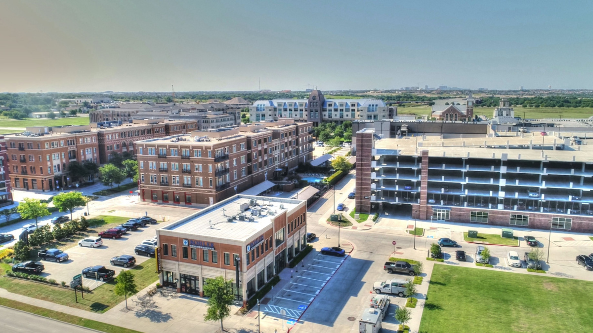 New Downtown Frisco Texas from the air