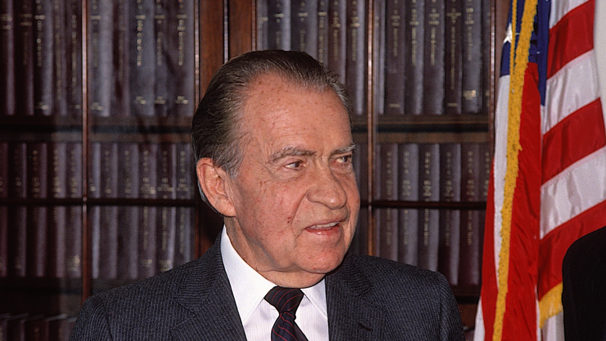Former President Richard Milhous Nixon during visit to capital hill